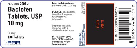 Baclofen Package Insert Prescribing Information