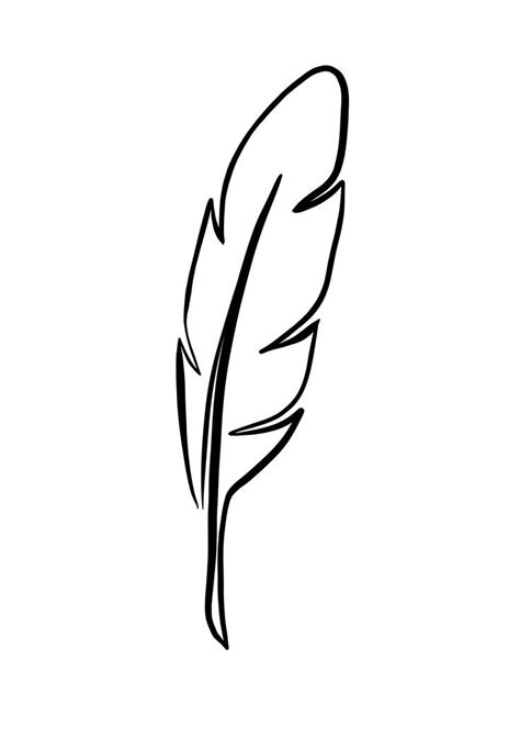 Feather Continuous Line Drawing