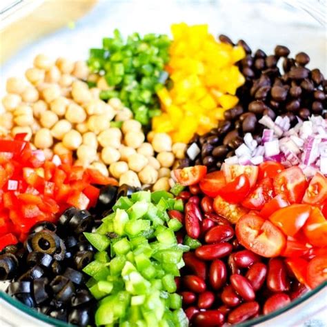 The Best Colorful Rainbow Bean Salad Recipe Bake Me Some Sugar