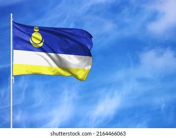 National Flag Buryatia On Flagpole Stock Photo 2164466063 | Shutterstock