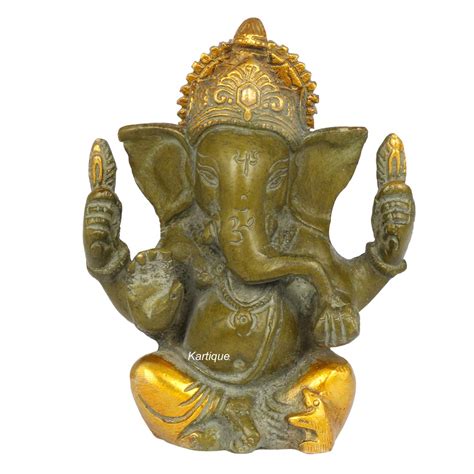 Buy Kartique Brass Lord Ganesha Murti In Blessing Posture Ganpati Metal