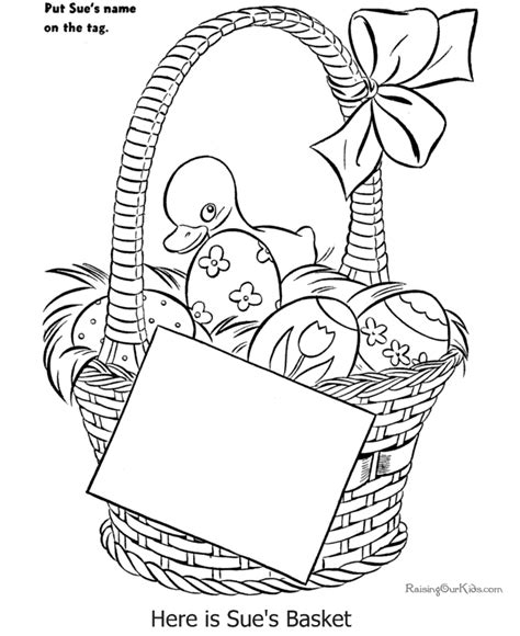 Free Easter Basket Coloring Page