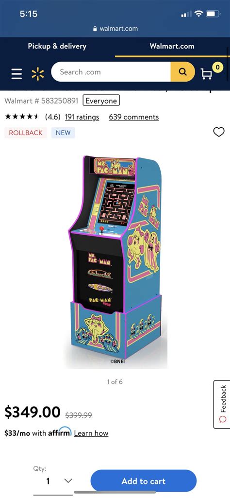 Https Walmart Ip Ms Pacman Arcade Machine With Riser