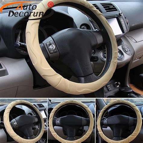 AutoDecorun Faux Leatherette Car Steering Wheel Covers for Cadillac ...