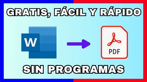 Cómo PASAR de WORD a PDF SIN PROGRAMAS Fácil y Rápido YouTube