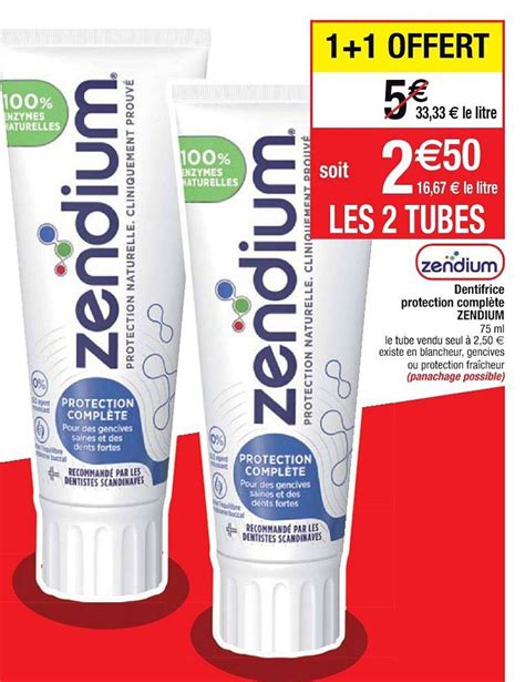 Offre Dentifrice Protection Compl Te Zendium Chez Cora