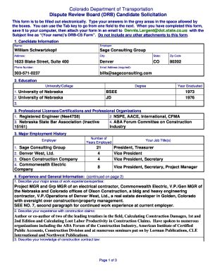 Fillable Online Coloradodot Schwartzkopf William DRB CS Form Doc