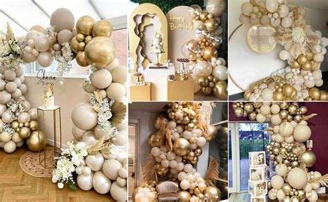 Beige Balloon Arch Garland Kit Pcs Nude Double Stuffed Balloons