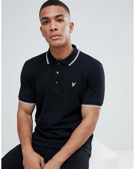 Lyst - Lyle & Scott Tipped Logo Polo Shirt In Black in Black for Men