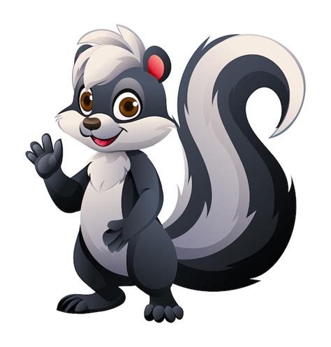 Premium Vector Cartoon Skunk Waving Hand Vector Illustration Isolated