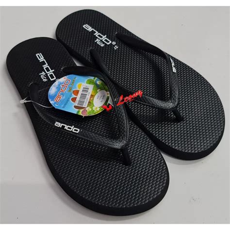 Jual Sandal Jepit Ando Nice Black Hitam Shopee Indonesia