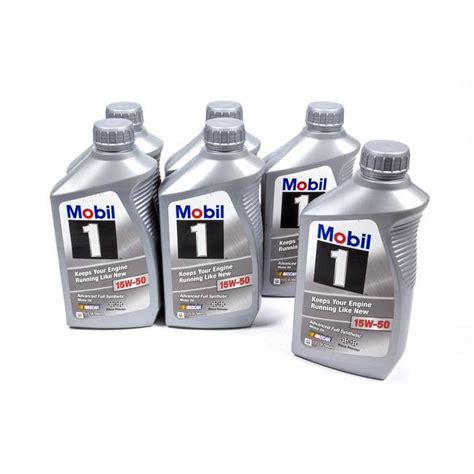 Mobile 1 Full Synthetic Engine Oil For High Performance Racing 15w50 1 Quart Bottles Pack Of