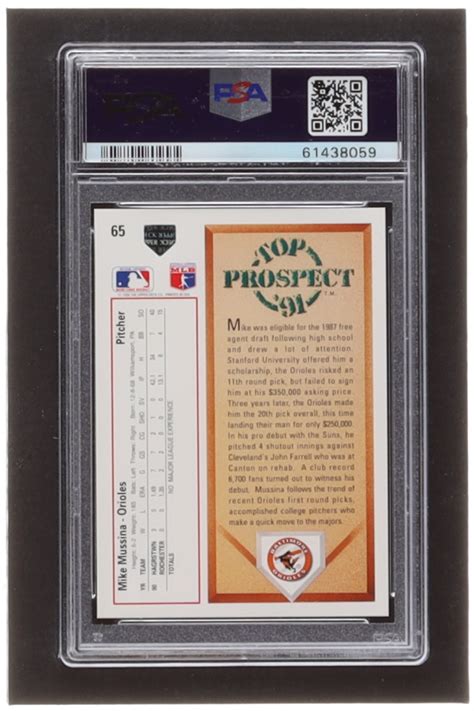 Mike Mussina 1991 Upper Deck 65 RC PSA 10 Pristine Auction