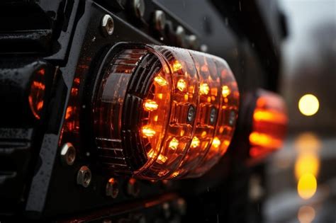 Premium Photo Closeup Of A Dump Trucks Warning Lights Flashing Best