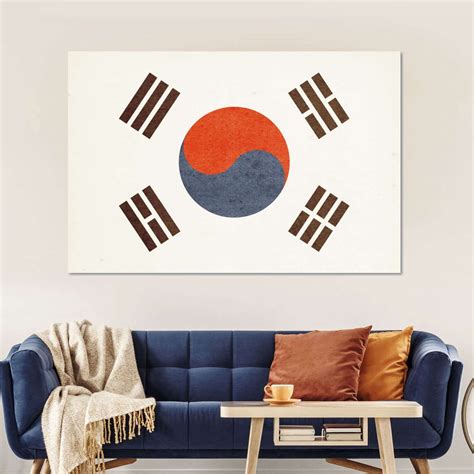 South korea flag art south korea flag print flag poster country flags ...