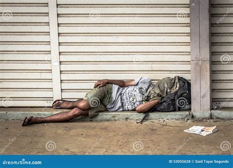 Homeless Person Sleeping stock photo. Image of destitute - 53055628