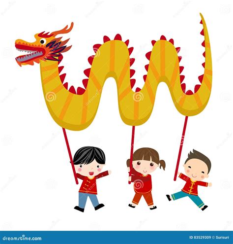 Chinese New Year Festival/Dragon Dance Stock Vector - Illustration of ...