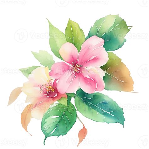 Ai Generado Acuarela Flor Acuarela Floral Diseño Acuarela Clipart Flor Acuarela 26799833 Png