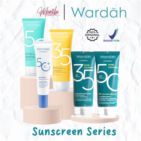 Jual Wardah Uv Shield Essential Sunscreen Gel Spf 35 Pa Acne Calming Spf 50 Physical Spf 50