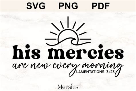 His Mercies Are New Every Morning SVG Bible Quote Svg