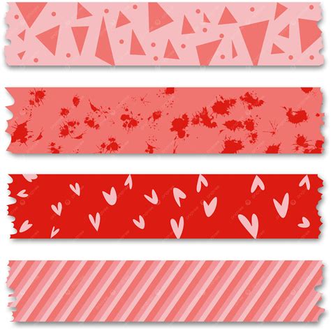 Colecci N De Cintas Washi Rojas Png Cinta Washi Cinta Imprimible