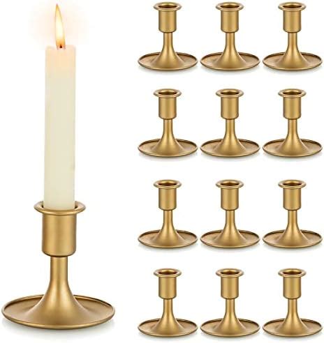 Amazon Gold Taper Candle Holder Set Of 12 Hewory Short Skinny