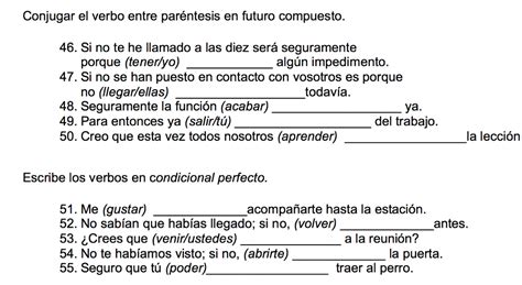 Conjugar El Verbo Entre Paréntesis En Futuro