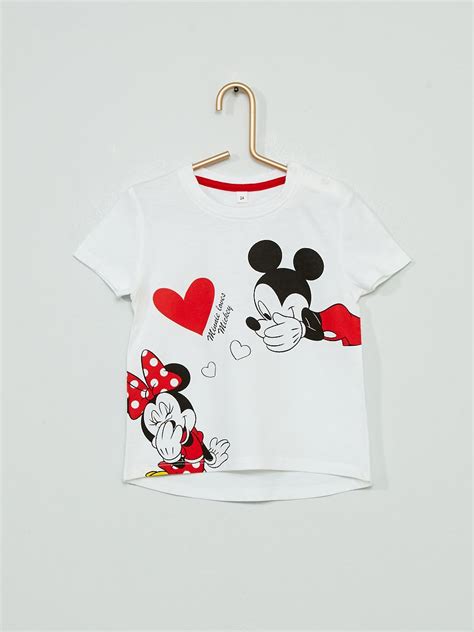 Pijama Largo Minnie Mickey De Disney Blanco Rojo Kiabi 13 00