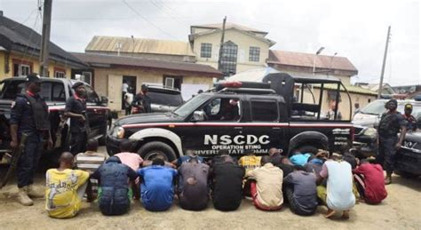 Nscdc Arrests Suspected Illegal Crude Refiners In Rivers