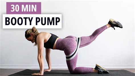 30 Min Booty Pump Workout Glutes With Resistance Band At Home Youtube