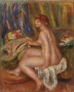 Seated Female Nude Profile View Pierre Auguste Renoir