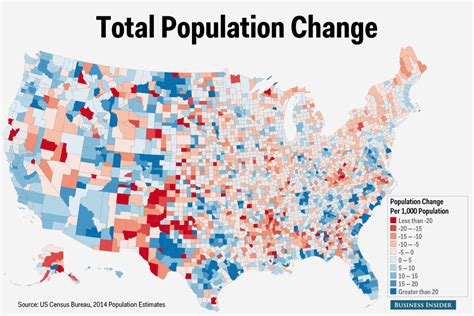 US Census county population change map - Business Insider