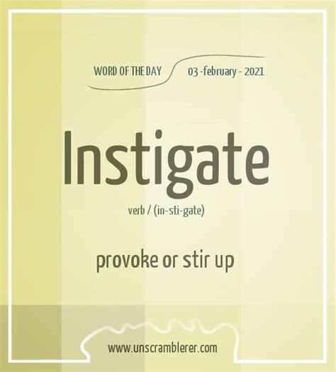 Instigate | Vocabulario en ingles, Gramática inglesa, Gramática