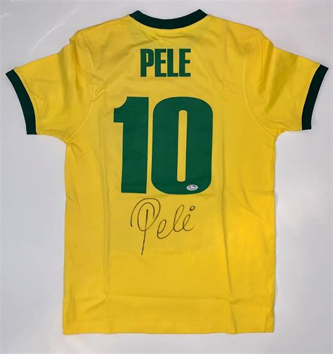 Pele Autographed Brazil Copa Mundo Jersey Framed, 56% OFF