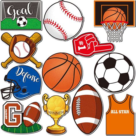 12 Pieces Sports Locker Magnets Stickers Sports Fridge