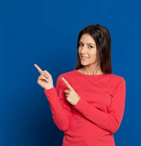 Attractive Brunette Girl In Studio Premium Photo