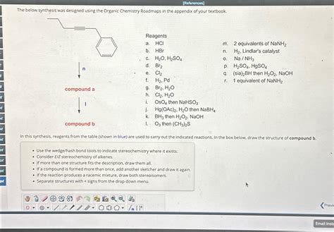 Solved References The Below Synthesis Was Designed Using Chegg