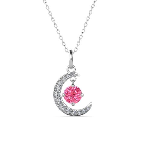 Cate And Chloe Luna 18k White Gold Plated October Birthstone Necklace