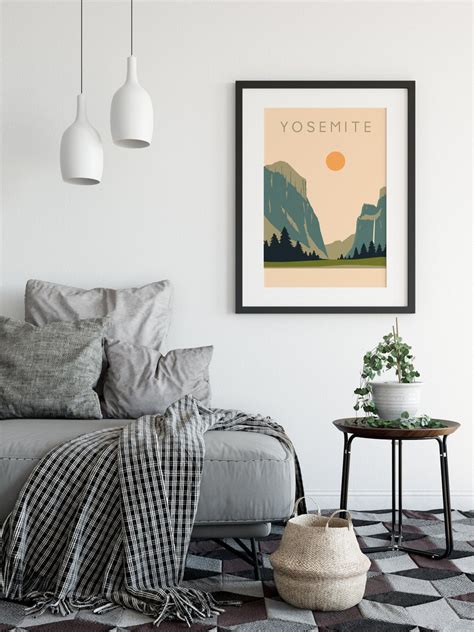 Yosemite Poster City Art Yosemite Wall Art Yosemite Print Etsy