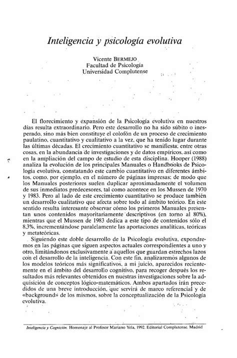 PDF Inteligencia y psicología evolutiva UCM ypsicologia evolutiva