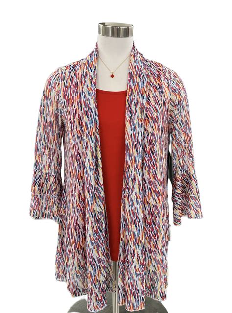 Multiples Print Mesh Open Cardigan 6th Street Fashions And Footwear