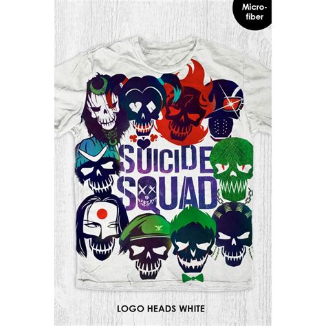 Jual Kaos Movie Suicide Squad Logo Heads White Shopee Indonesia