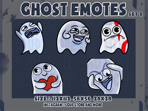 Cute Halloween Ghost Emotes Ghost Emotes For Twitch Emotes Etsy