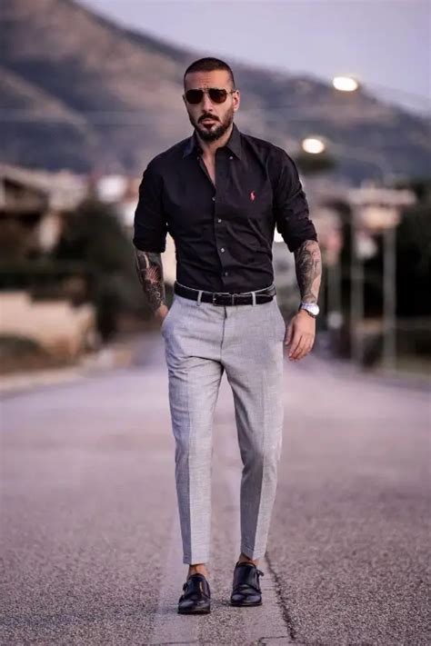 How To Wear Black Shirts And Grey Pants Grey Pant Black Shirt