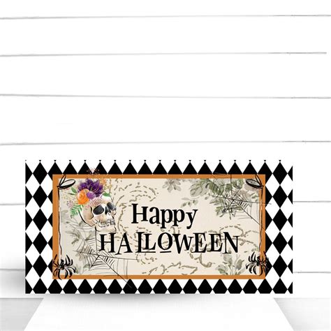 Wreath Sign, Day of the Dead Wreath Sign, Halloween Wreath Sign, Sugar Pepper Designs, Sign for ...