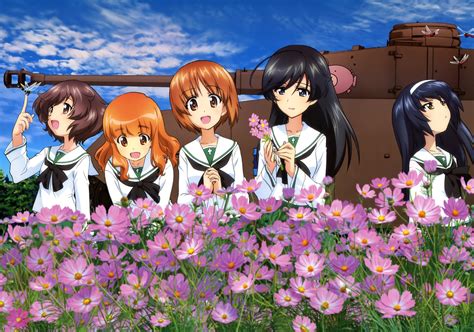 Girls Mako Flowers 4k Seifuku Takebe Saori Panzer Isuzu