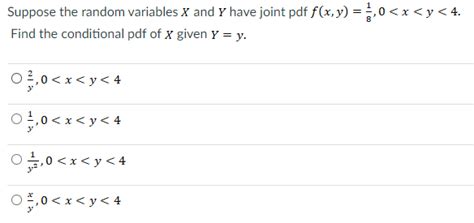 Solved Suppose The Random Variables X And Y Have Joint Pdf