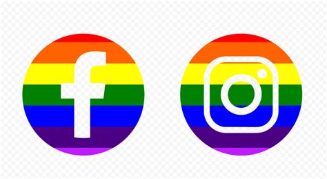 HD Facebook Instagram Rainbow Round Logos Icons PNG Citypng