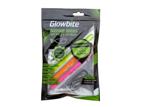 Kit Leurres Souples Glowbite Sandworm Soft Bait Lures Leurre Worm Pour