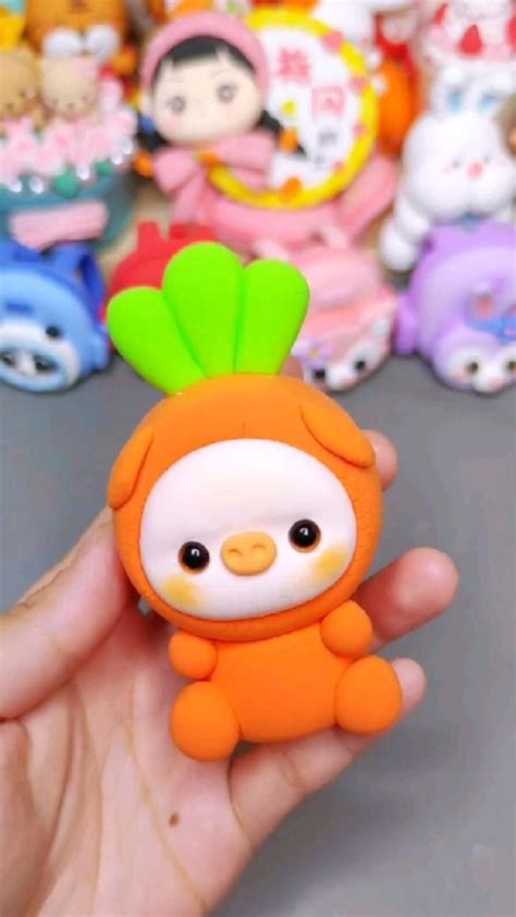 How To Make Clay Crafts Clay Carrots Clay Project Clay Cartoon Figure